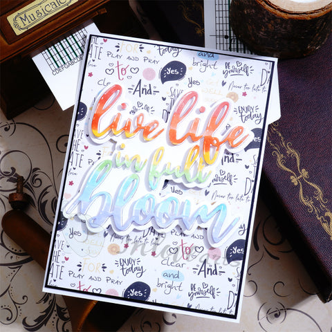 Inlovearts "live life is full bloom" Word Cutting Dies
