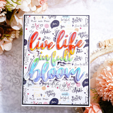Inlovearts "live life is full bloom" Word Cutting Dies