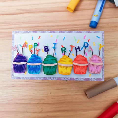 Inlovearts Happy Birthday Cakes Cutting Dies
