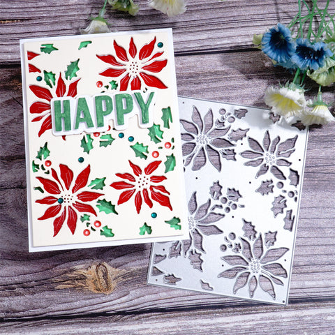 Inlovearts Christmas Red Petals Background Board Cutting Dies