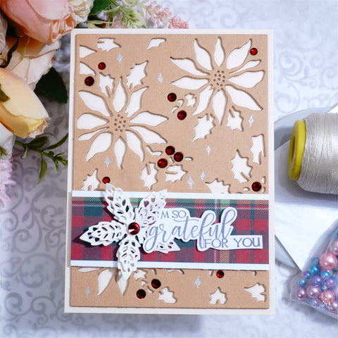 Inlovearts Christmas Red Petals Background Board Cutting Dies