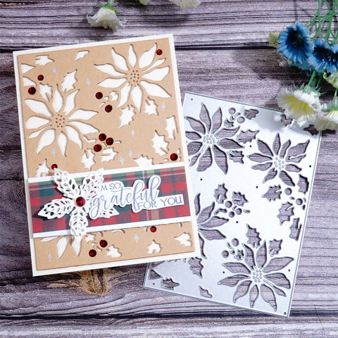 Inlovearts Christmas Red Petals Background Board Cutting Dies