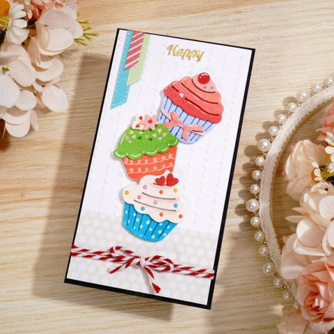 Inlovearts 3pcs Delicous Cupcake Cutting Dies