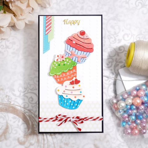 Inlovearts 3pcs Delicous Cupcake Cutting Dies