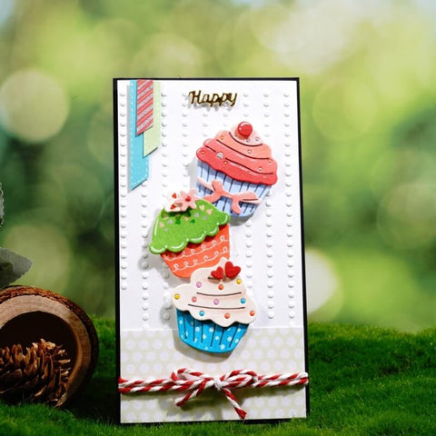 Inlovearts 3pcs Delicous Cupcake Cutting Dies