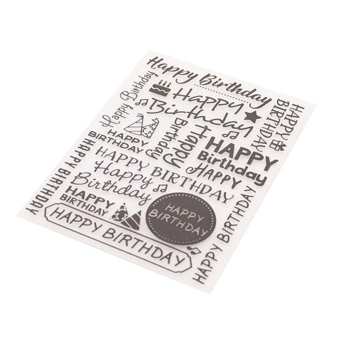 Happy Birthday Blessing Words Plastic Embossing Folder - Inlovearts