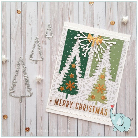 Inloveartshop 3pcs Christmas Trees Cutting Dies