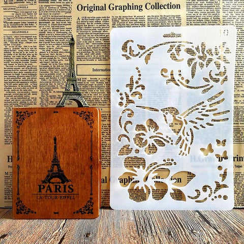 Handmade DIY Photo Album Theme Lace Ruler Hollow Painting Template