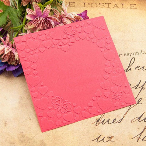 Heart Plastic Embossing Folder