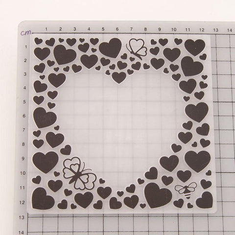 Heart Plastic Embossing Folder