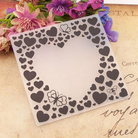 Heart Plastic Embossing Folder
