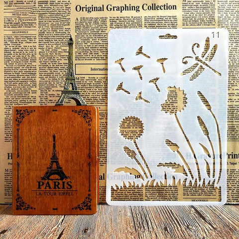 Handmade DIY Photo Album Theme Lace Ruler Hollow Painting Template