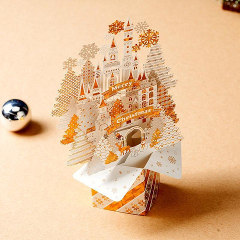 Golden Castle pop-up card - greetingpopup