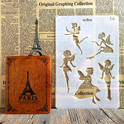 Handmade DIY Photo Album Theme Lace Ruler Hollow Painting Template