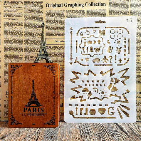 Handmade DIY Photo Album Theme Lace Ruler Hollow Painting Template