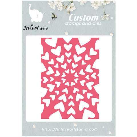 Inlovearts Heart Background Cutting Dies