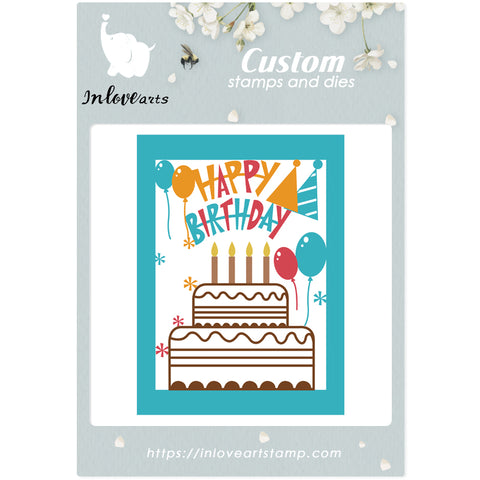 Inlovearts Birthday Background Board Cutting Dies