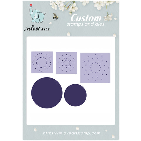 Inlovearts Square Background and Round Frame Dies