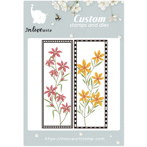2 Pcs Rectangle Flowers Border Metal Dies