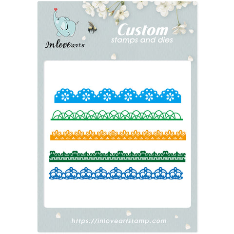 Inlovearts 5pcs Lace Border Decor Dies