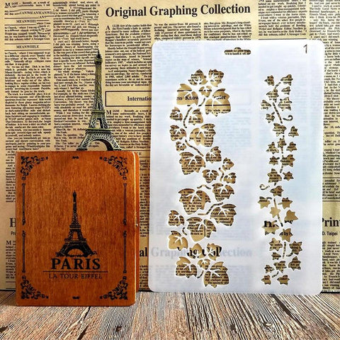 Handmade DIY Photo Album Theme Lace Ruler Hollow Painting Template