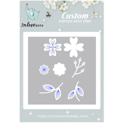 Inlovearts 7Pcs Small Pieces Flowers Cutting Dies