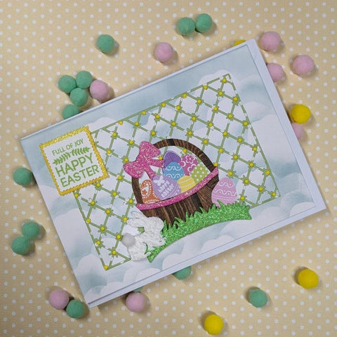 Inloveartshop Flower Basket Full of Easter Eggs Cutting Dies