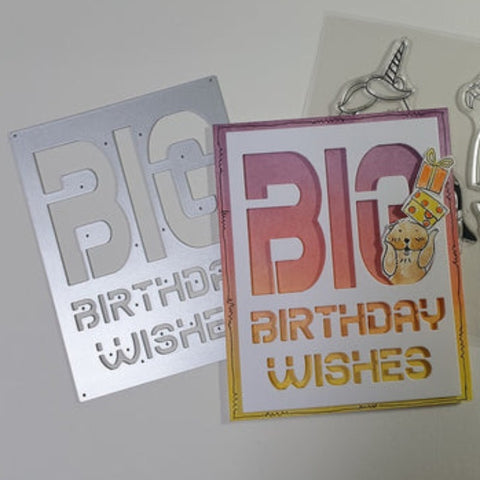 Inlovearts Big Birthday Wish Background Board Cutting Dies