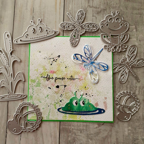 Inlovearts Frog, Dragonfly and Lotus Leaf Cutting Dies