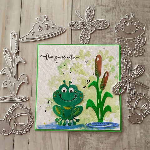 Inlovearts Frog, Dragonfly and Lotus Leaf Cutting Dies