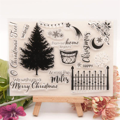 Inloveartshop Christmas Tree Theme Dies with Stamps Set