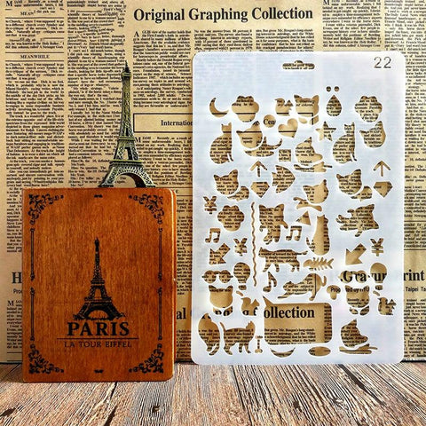 Handmade DIY Photo Album Theme Lace Ruler Hollow Painting Template