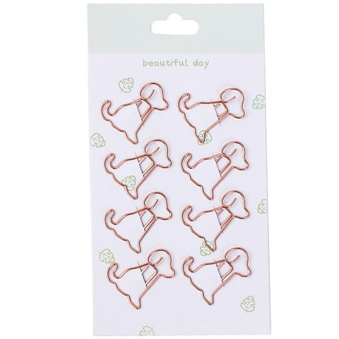 Inlovearts 8 Pieces of Cute Pet Metal Hollow Paper Clips
