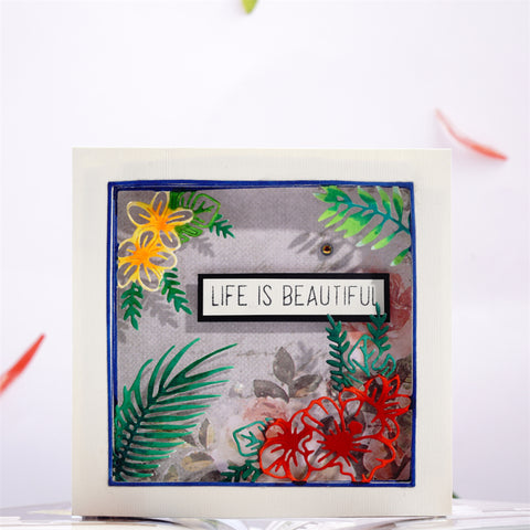 Inlovearts 3pcs Spring Plants Frame Cutting Dies