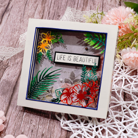 Inlovearts 3pcs Spring Plants Frame Cutting Dies