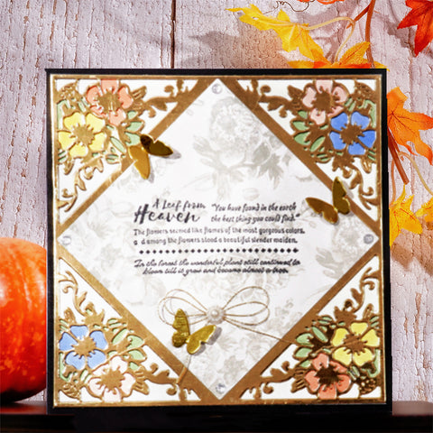 Inlovearts Square Flower Frame Cutting Dies