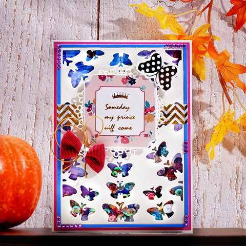 Inlovearts Hollow Butterfly Background Board Cutting Dies
