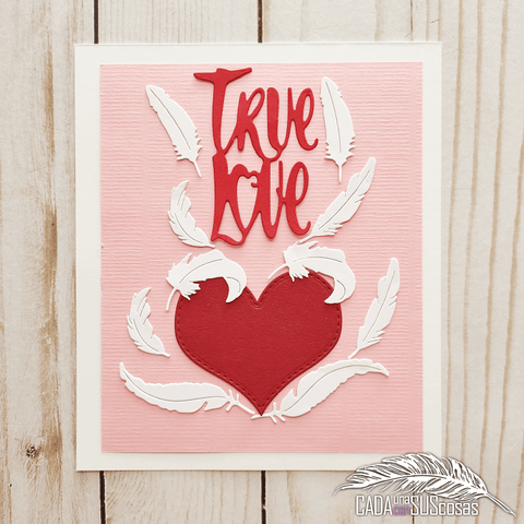 Inloveartshop Feathers and Heart Shape Frame Valentines Theme Cutting Dies