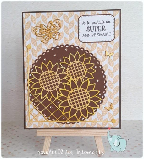 Sun Flower Corner Decor Dies - Inlovearts