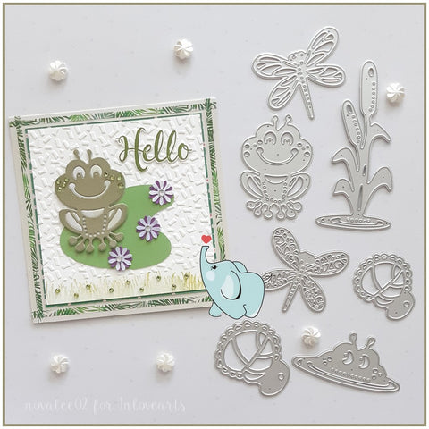 Inlovearts Frog, Dragonfly and Lotus Leaf Cutting Dies