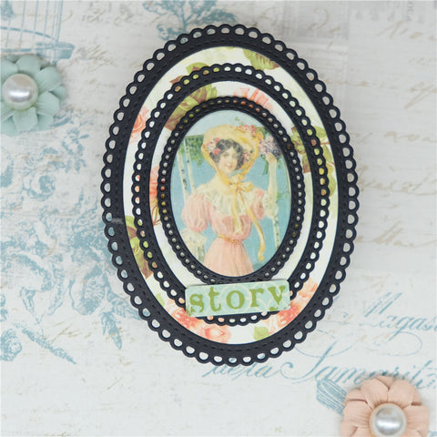 Inlovearts Oval Stackable Metal Cutting Dies