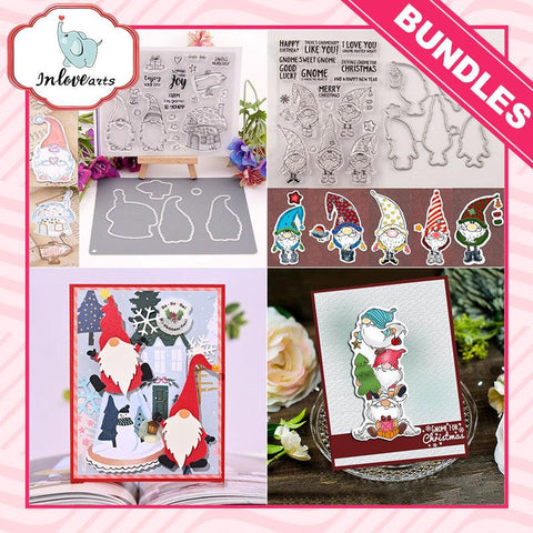 Inloveart Cute Gnome Theme Dies with Stamps Bundles Haul
