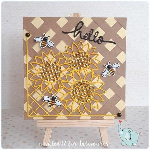 Sun Flower Corner Decor Dies - Inlovearts