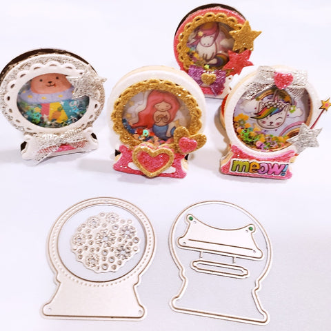 Inloveartshop Snowflake Crystal Ball Frame Cutting Dies
