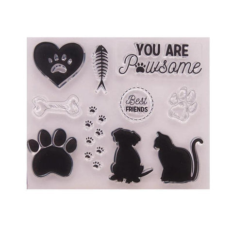 Inloveartshop Cat,Dog And Words Stamps