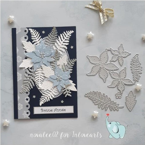 Beautiful Christmas Series Flowers Dies - Inlovearts