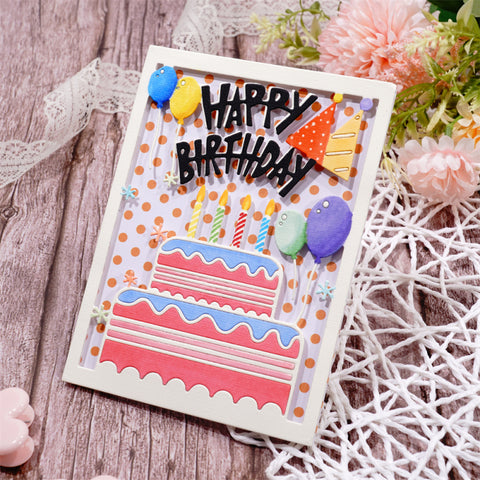 Inlovearts Birthday Background Board Cutting Dies