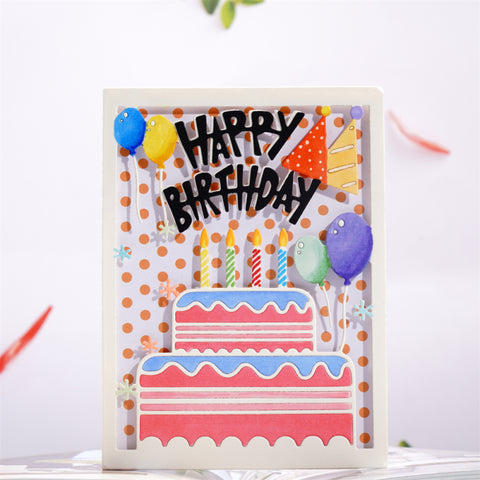 Inlovearts Birthday Background Board Cutting Dies