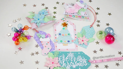 Inloveartshop Merry Christmas Words with Snowflakes Decor Cutting Dies