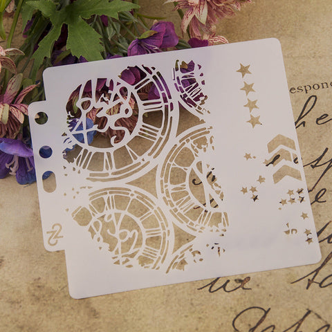 Inlovearts Clock Pattern Painting Stencils